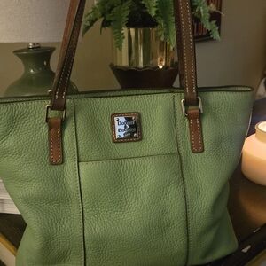 Dooney & Bourke Green Leather Tote Bag